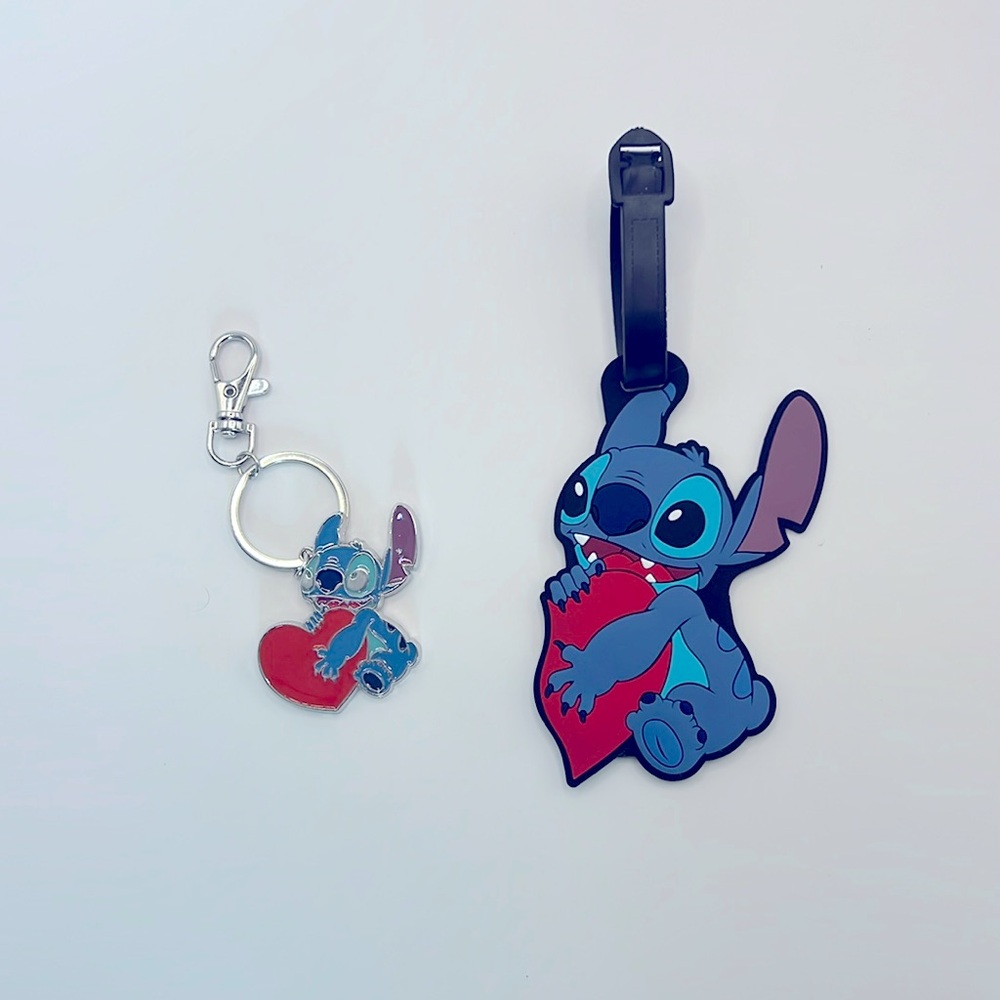 Disney Stitch Key Chain and Luggage Tag Set
